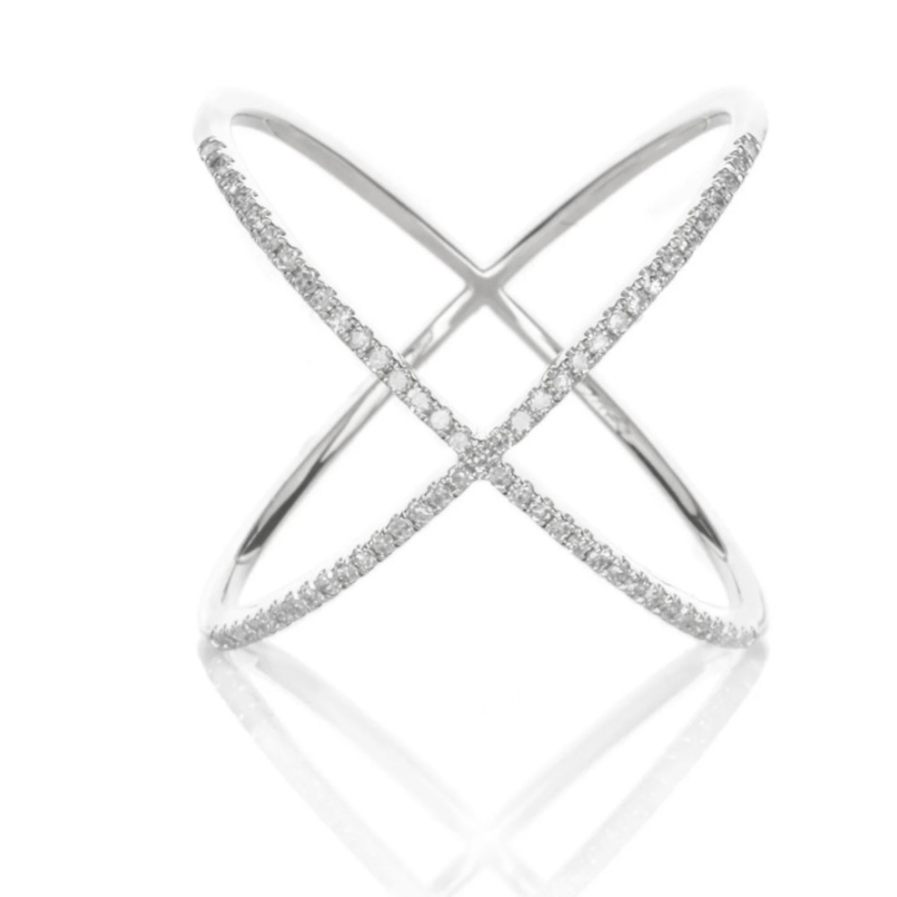 EF COLLECTION Diamond x ring white gold